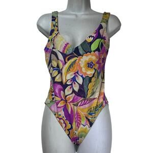 boys + arrows one piece floral V-neck swimsuit Size M